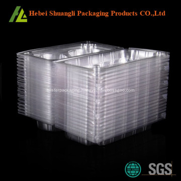 2 compartment hinged clear muffin packaging box